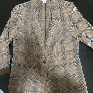 Old Navy Tan and Black Plaid Blazer